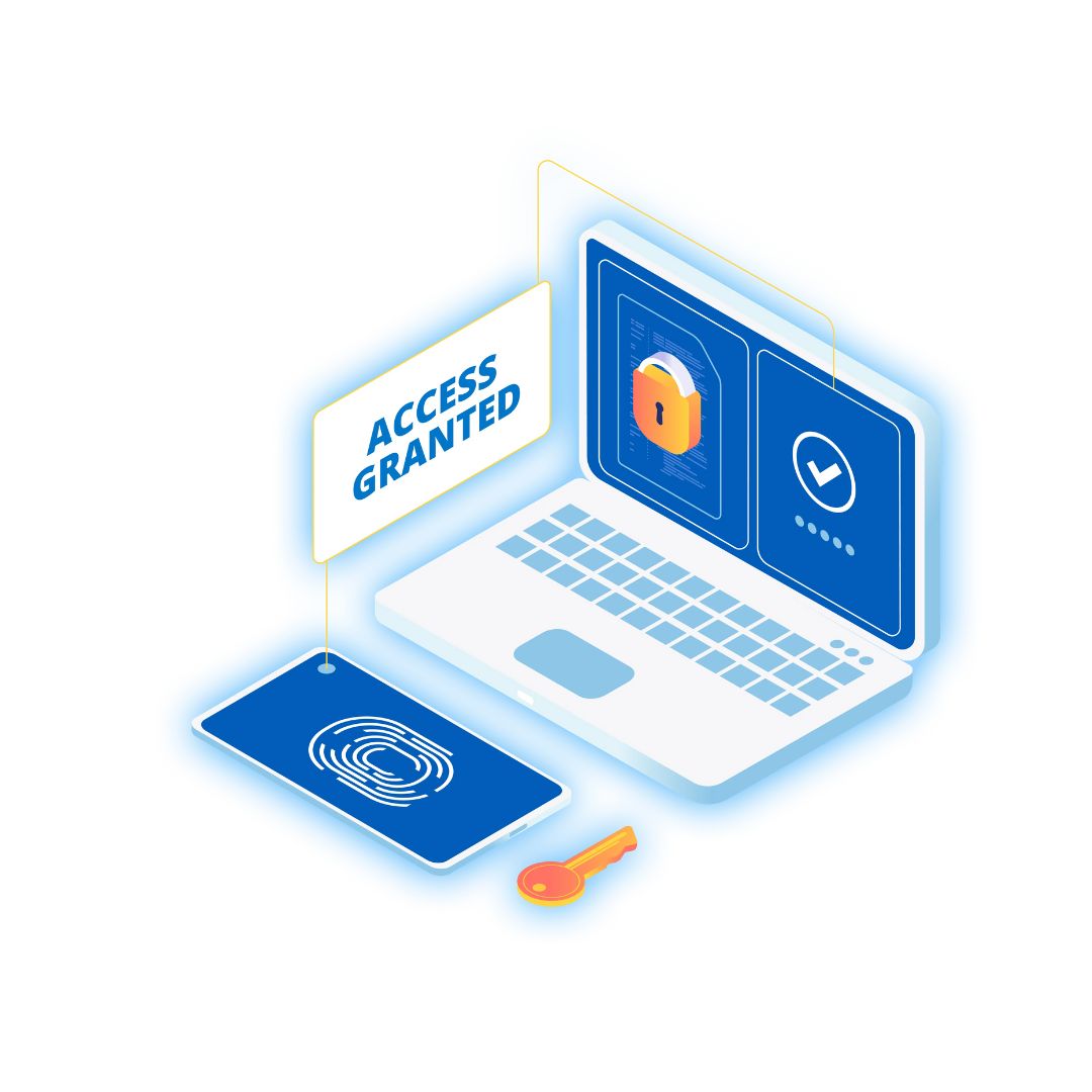 Picture of passwordless authentication on laptop with badge or keycard for imprivata in manufacturing insight